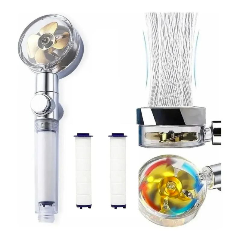 Ducha Ahorro de Alta Presión + 2 Filtros de Repuestos|